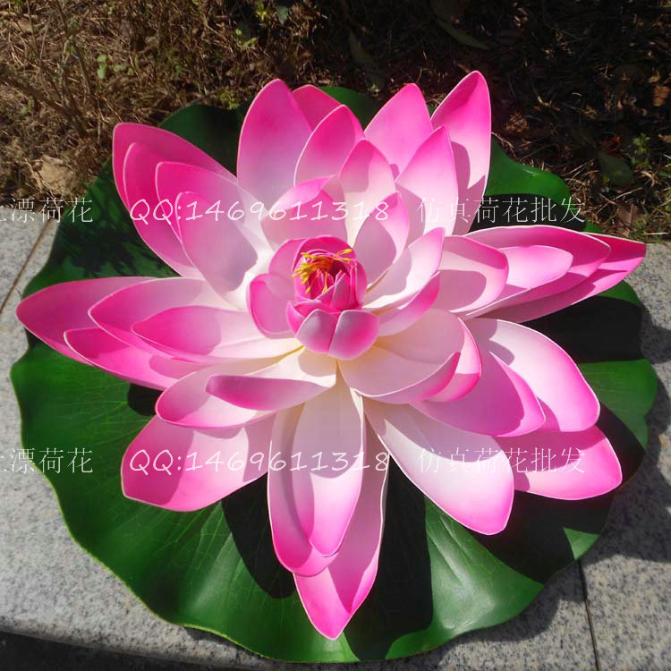 仿真EVA泡沫假荷花节庆布置道具假莲花大号60cm睡莲水上漂景装饰