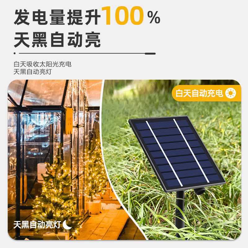 ?2025新款太阳能彩灯氛围灯七彩变色户外家用庭院小灯串灯带挂树