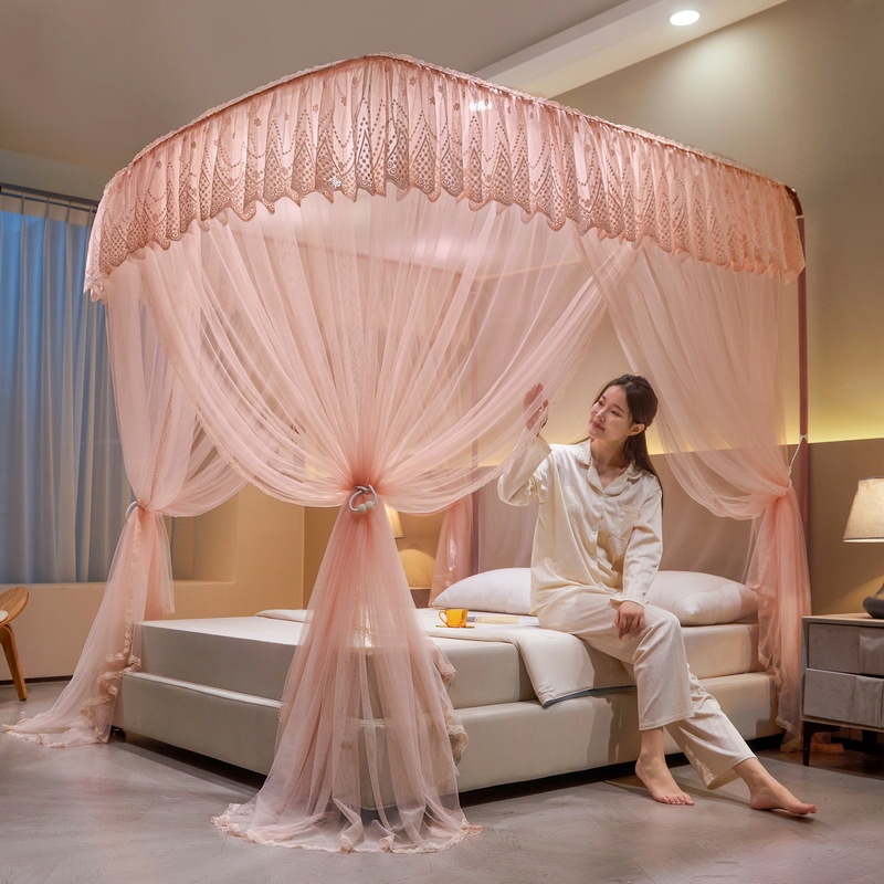 加密三开门蚊帐可伸缩防蚊帐纱可机洗水洗1.8m防尘2m简约1.5m床品