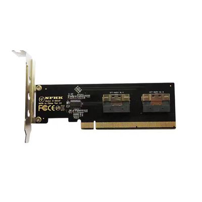 半高挡板PCIe 3.0 4.0 x16转2口SFF-8654 8i adapter转接卡