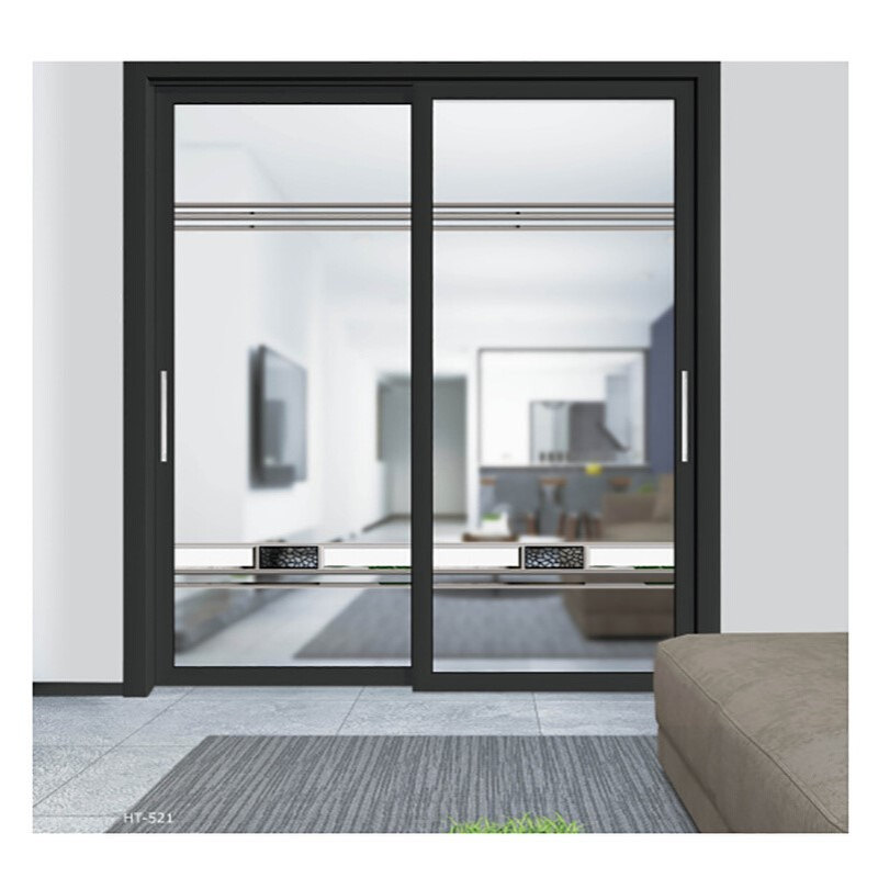 190三轨金橡木颜色 铝合金推拉门 量多从优 工厂直供推拉门移门