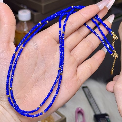 【HL】青金石项链-约2mm（多样性发其一）-A7159