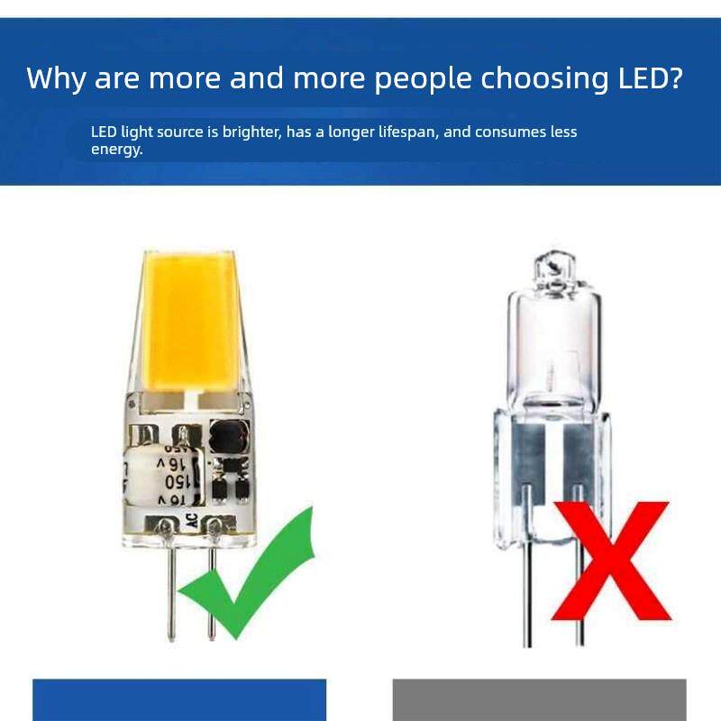 高亮度G4Led灯珠220V引脚灯泡G412V水晶灯替代卤素节能小灯泡芯灯