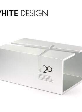 White Design铝合金纸巾盒创意金属抽纸盒礼品定制设计桌面刻字