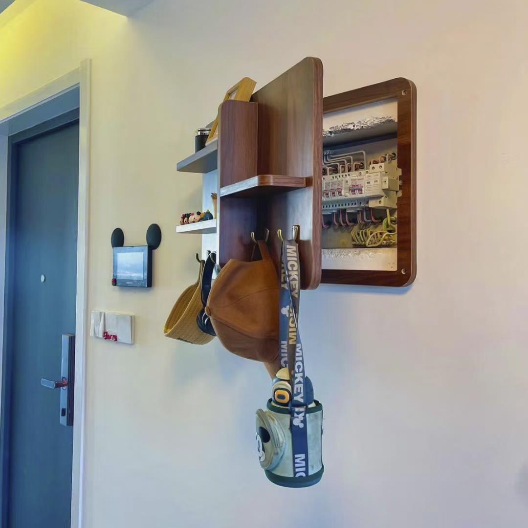 电表箱装饰画2025新款简约免打孔配电箱挂画改造置物架电闸箱遮挡