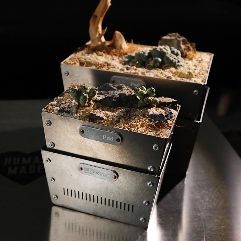 pnd制吉联名块根植物不锈钢盆家居介质花盆全金属造景盆户外室内