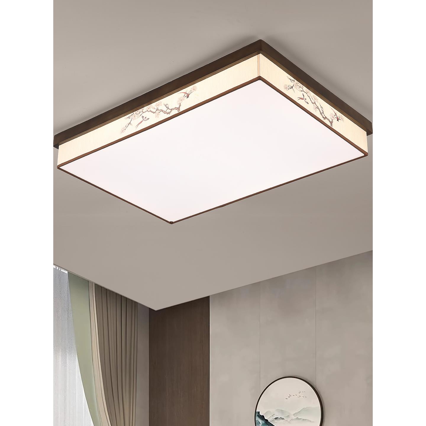 新中式吸顶灯客厅简约现代大气长方形设计师个性创意餐厅卧室灯具