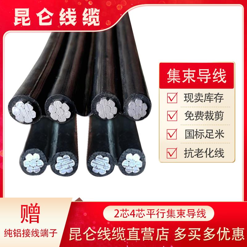 平行集束导线JKLYS 2/4芯10/16/25/35/50平方铝线 70户外架空绝缘