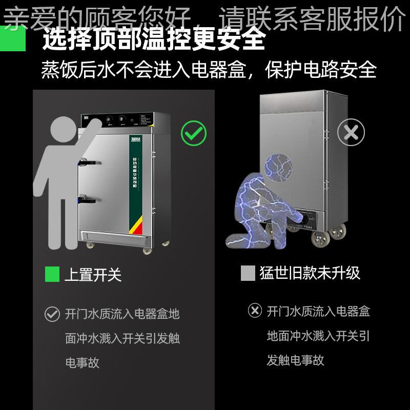 猛世四蒸饭UEV蒸柜商用蒸车蒸饭箱电蒸箱食堂单饭位学校小盘蒸包