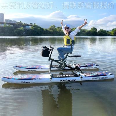 水上行车景区KLE-114公园红游乐上船自网脚踏单车水观赏光自行车