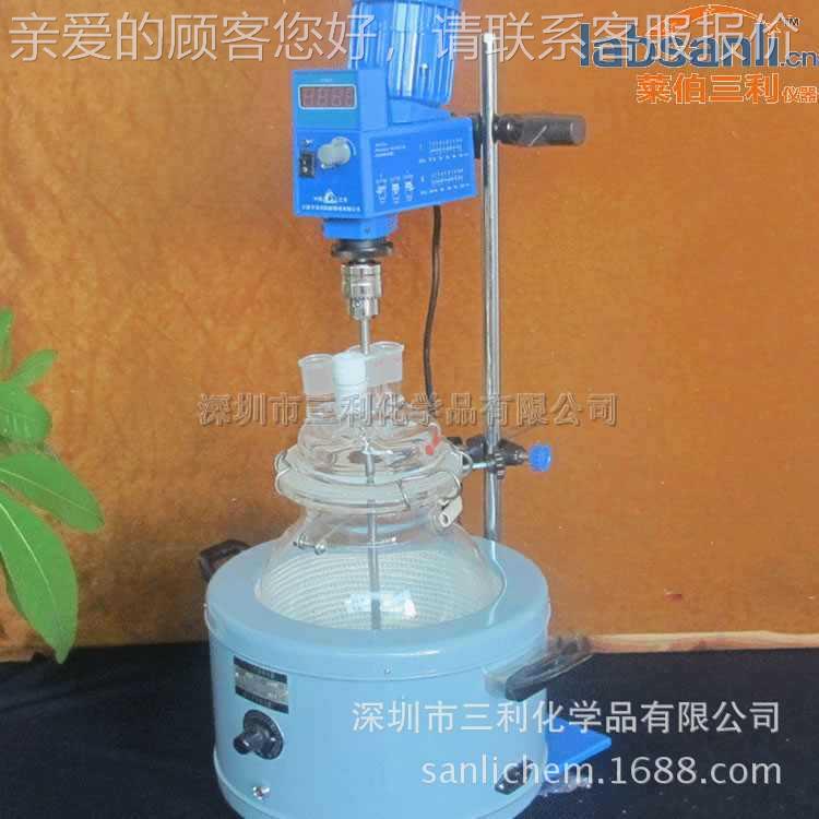 实验室小型玻璃反应釜大扭高粘度加热四口盖2SN矩4 *4应开口反釜