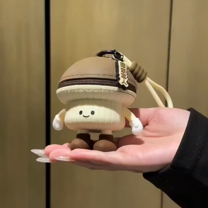 卡通迷你蔬菜系列收纳包蘑菇趣味耳机包挂件钥匙扣包包挂件装饰