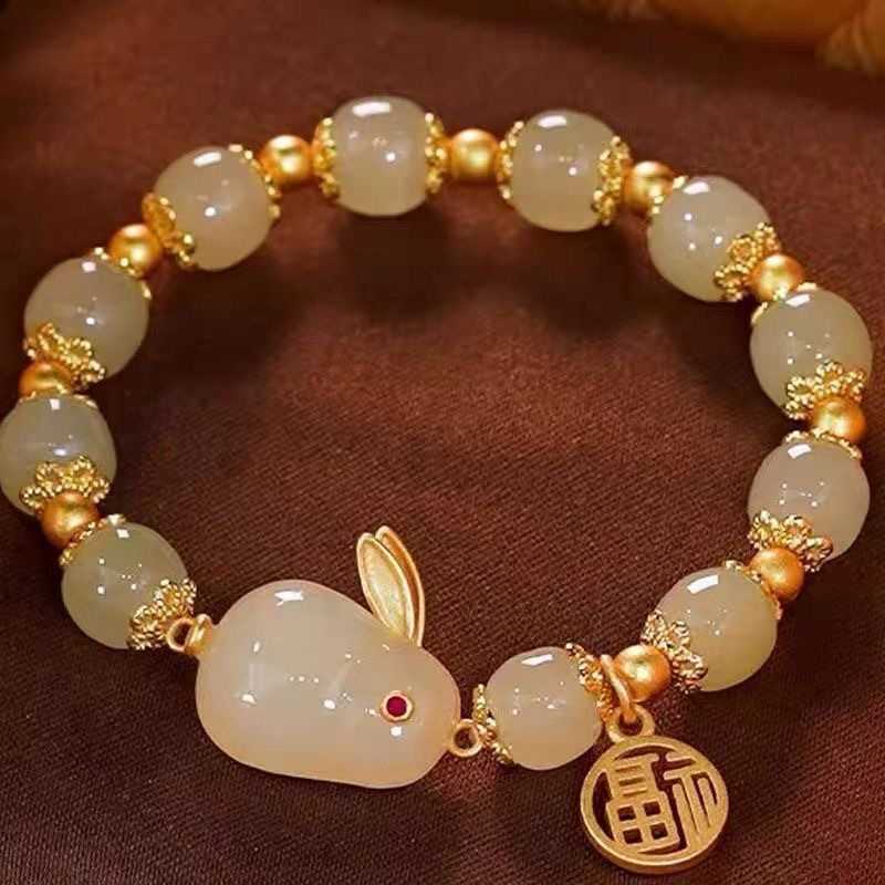 新中式玉兔手链女款ins小众设计