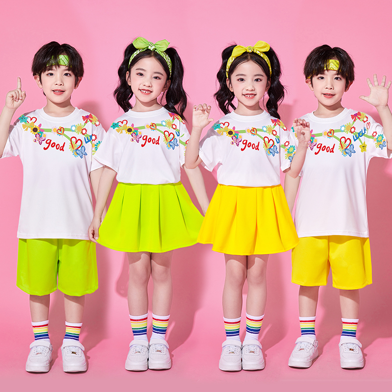六一儿童啦啦队演出服幼儿园舞蹈毕业照表演班服小学生运动会服装