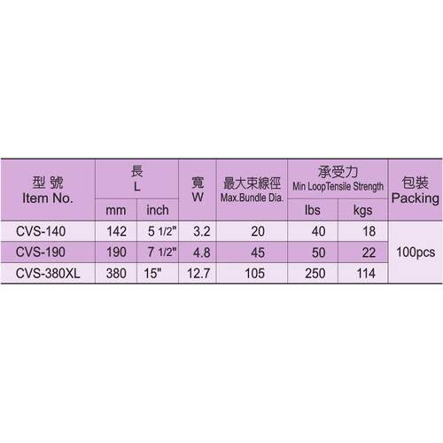 CVS-140白色台湾凯士士kss-尼龙扎线带(附阻挡点) 100根/包