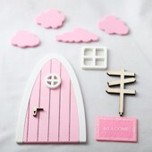 Dollhouse娃娃屋圣仙女精灵门童话门庭院木质微型模节日装 饰配件