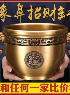 纯铜象鼻缸招财缸招财开大运大容量镇宅铜制大象存钱罐聚宝盆全铜