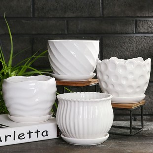 客厅绿植大花盆玫瑰花富贵竹栀子花法师专用盆花瓶陶瓷种花盆绿萝