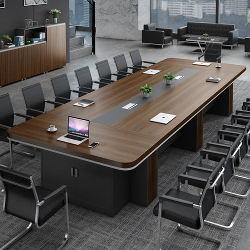 大型办公家具新款长方形办公桌会议桌长桌简约现代洽谈桌椅组合