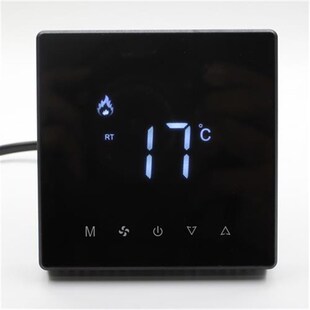 黑色灰色水地暖控制面板 水采暖控制器 恒温液晶地热温控开关