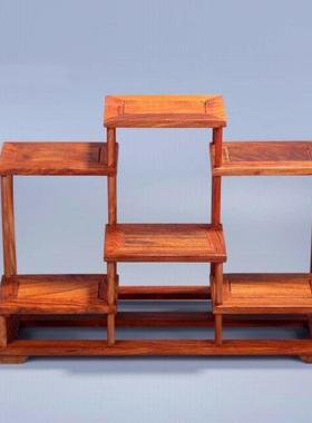 花梨木博古架实木中式小多宝阁紫砂茶壶茶具架子置物架摆件展示架