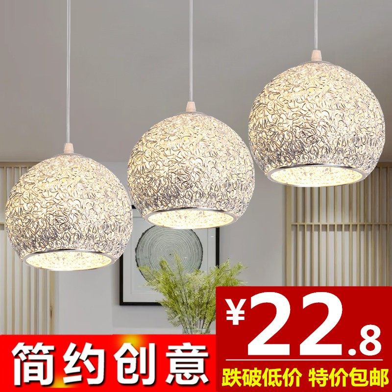 餐厅灯吊灯三头led餐吊灯现代简约饭厅灯创意吧台玄关过道灯单头