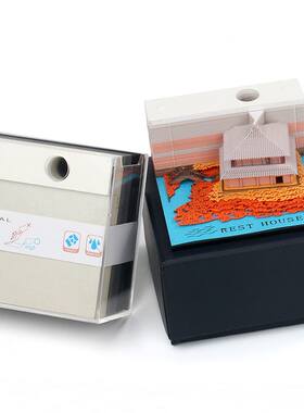 植树节3立体便签本可撕便签纸纸雕模型建筑便签清水寺创意礼品