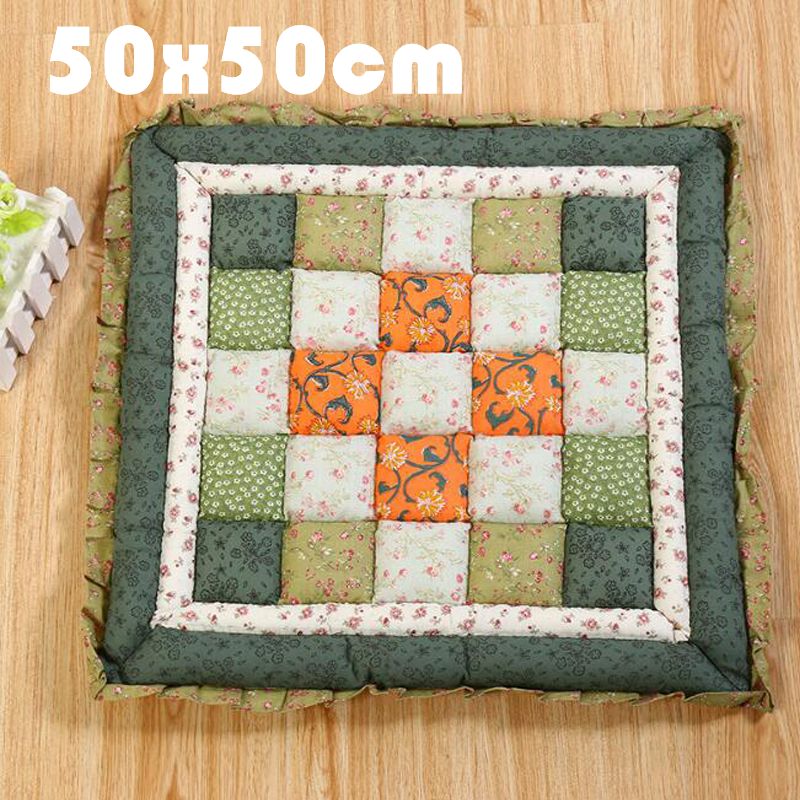 厂家直供加大田园风椅子垫木耳边布艺全棉沙发垫飘窗垫防滑坐垫