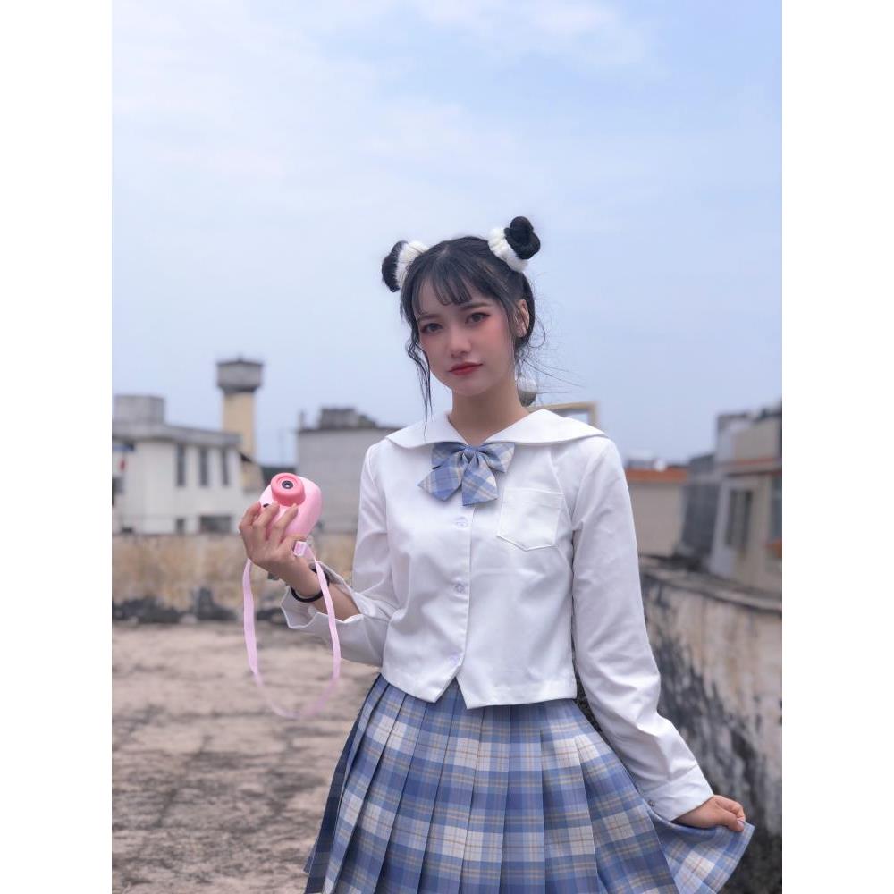 日系女生白衬衫正统札幌襟关东襟白无本水手服JK制服基础款学院风
