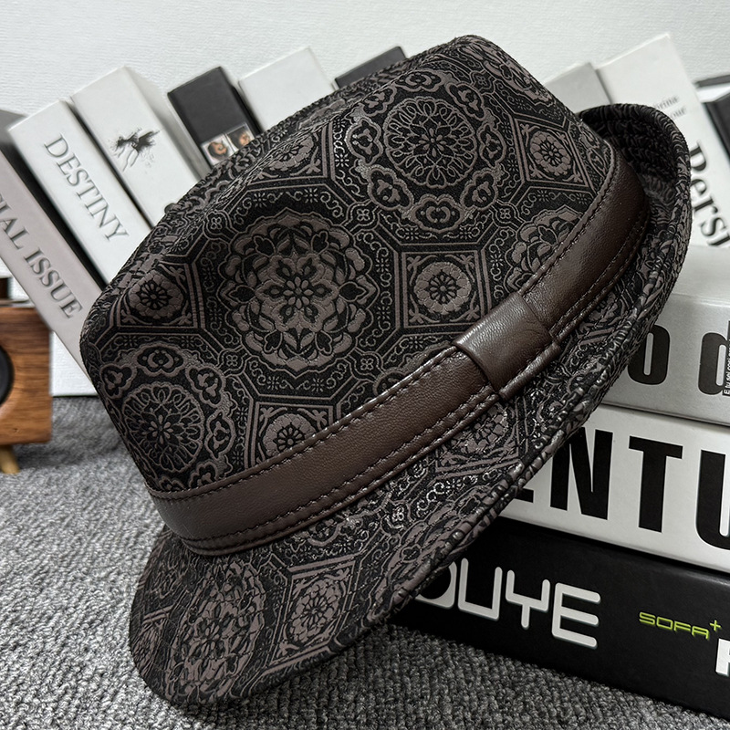 反绒真皮绅士礼帽男士秋冬季