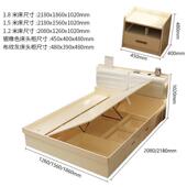 ZQ现代简约高箱收纳榻榻米1.8米双人床主卧小户型气压箱体式 储物