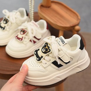 女童小白鞋 魔术贴男童鞋 2025春季 软底运动休闲鞋 子潮 新款 儿童板鞋