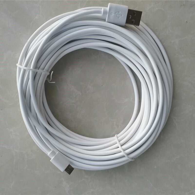 安卓超长数据线3米5米10米V8口适合米摄像头供电电源扁头充电线