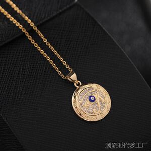 欧美小众设计锆石眼锁骨链