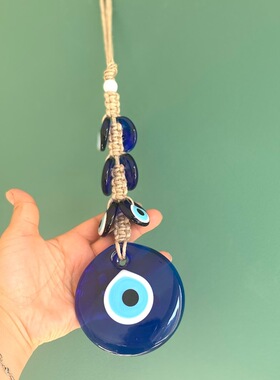 大号土耳其蓝眼睛挂件恶魔之眼挂饰Evil Eyes壁挂蓝色玻璃车挂