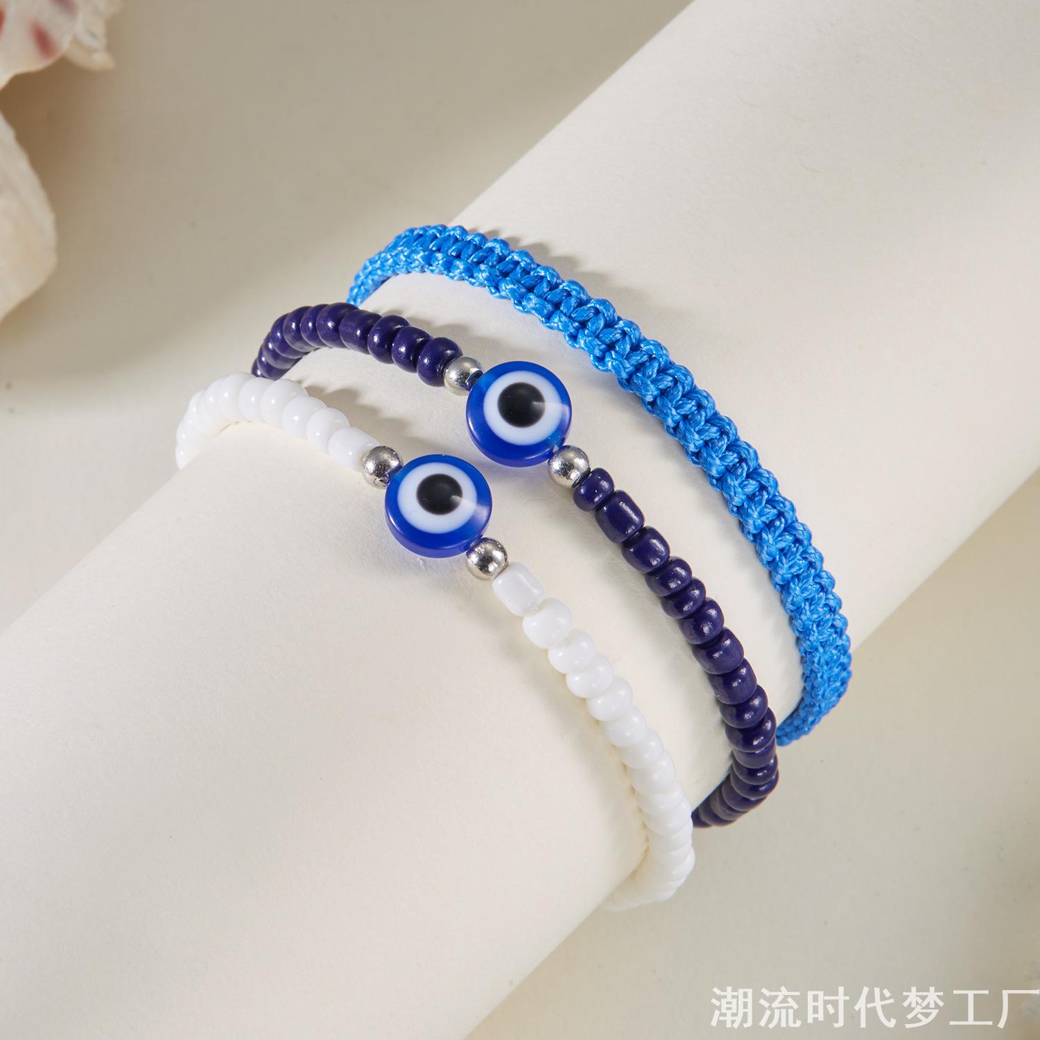 3条装波西米亚风恶魔之眼手绳