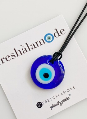 蓝色玻璃项链恶魔之眼挂饰土耳其邪恶眼睛吊坠项坠饰品