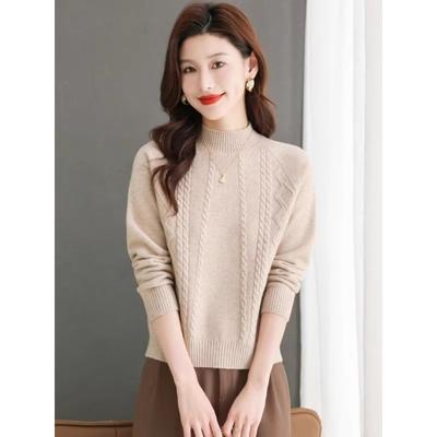 秋冬季半高领毛衣女2025新款小个子短款针织衫内搭加厚洋气打底衫