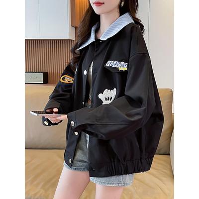 网红炸街爆款外套女春秋季2025新款小个子短款翻领棒球服夹克上衣