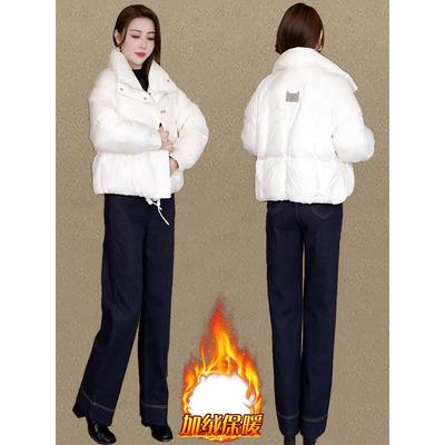 夹棉加厚短款羽绒棉服女士2025冬季新款洋气小个子面包服棉袄外套