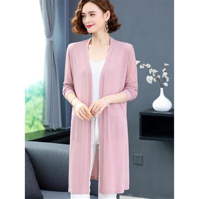 春夏防晒外搭披肩2025新款中长款洋气上衣时尚遮肚冰丝针织开衫女