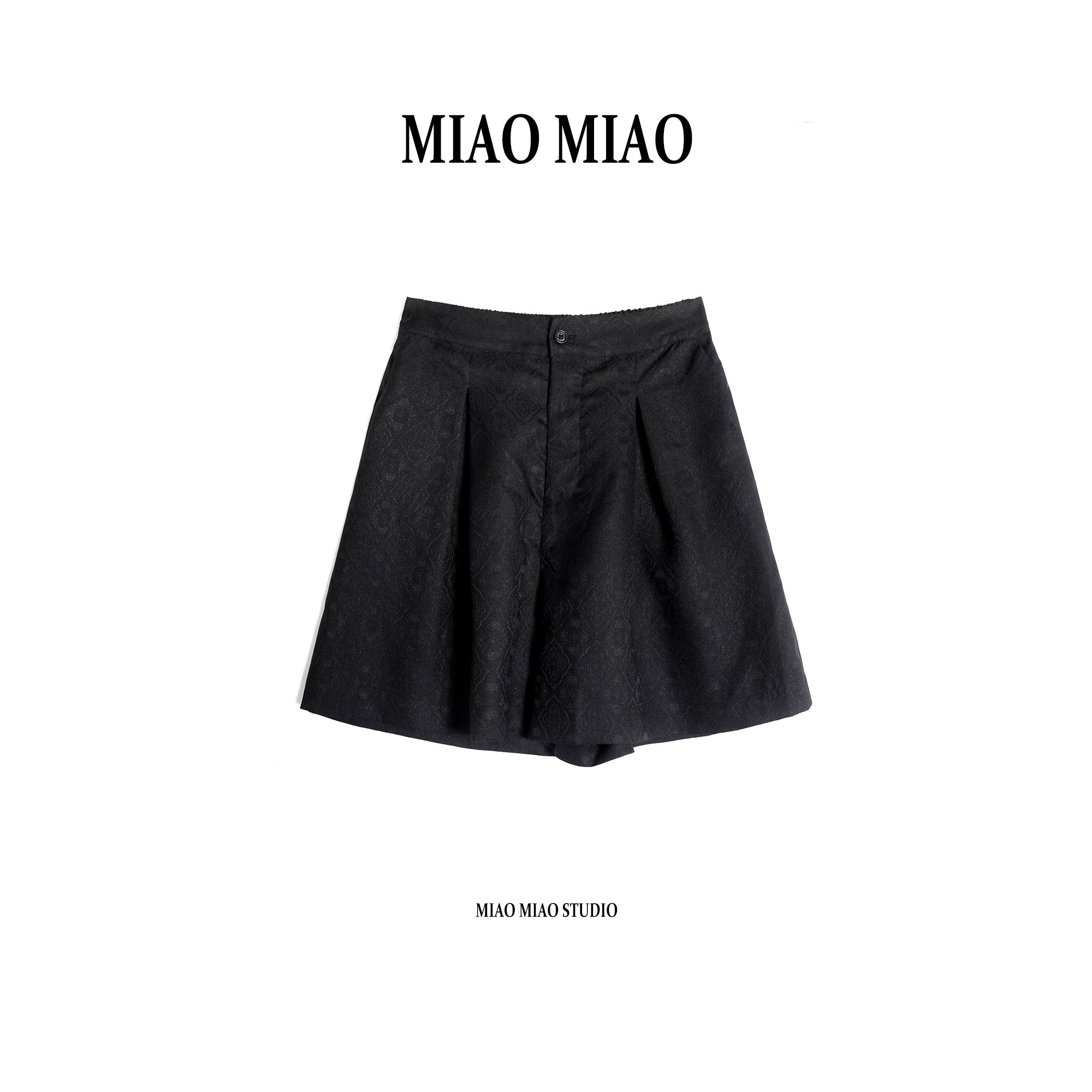 【明意】徐淼淼早春花萝非遗香云纱祥云纹国风桑蚕丝短裤CV1913