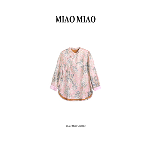 【景妍】徐淼淼早春新款名家张林根正绢国风新中式真丝上衣R1867