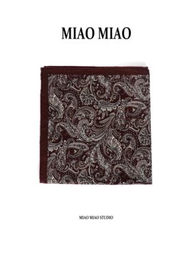 【绮遇】徐淼淼早秋国风老钱风轻奢佩斯利腰果印花丝毛丝巾MM3474