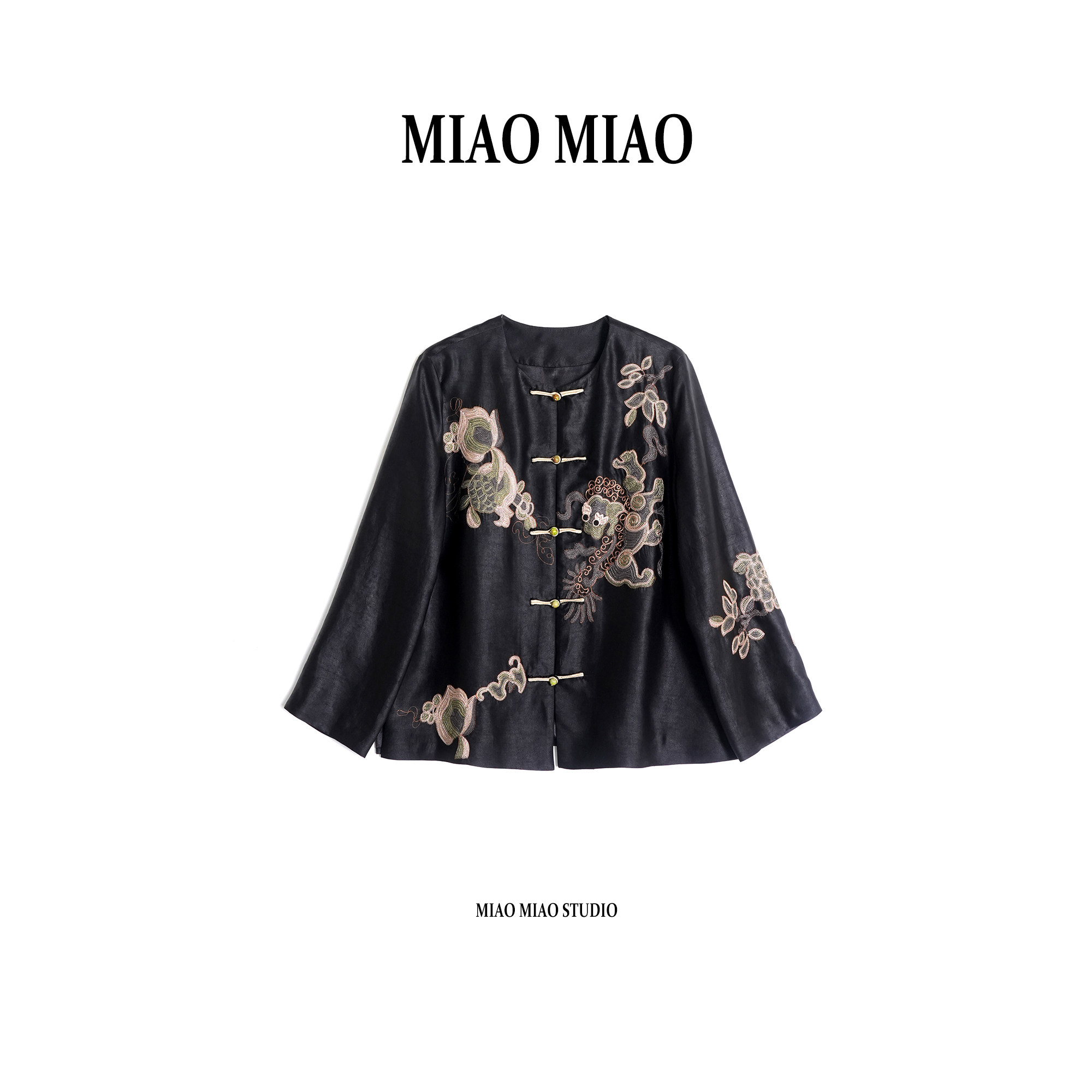 【丹韵】徐淼淼国风新中式绣花重缎非遗香云纱早春新款上衣CV1908