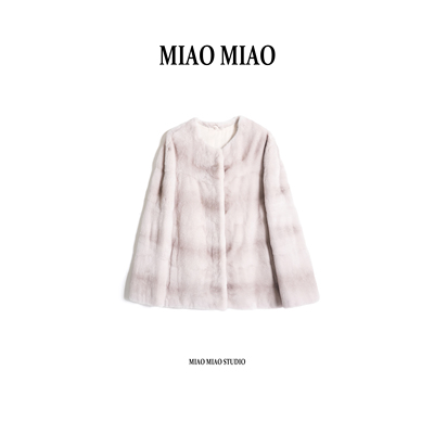 【屿川】徐淼淼进口天鹅绒短二水波纹水貂冬季穿搭皮草外套CP1751