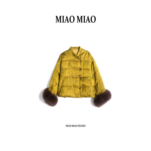 【沧弦】徐淼淼冬季穿搭三星90白鹅绒狐狸毛国风鹅绒服CM1754