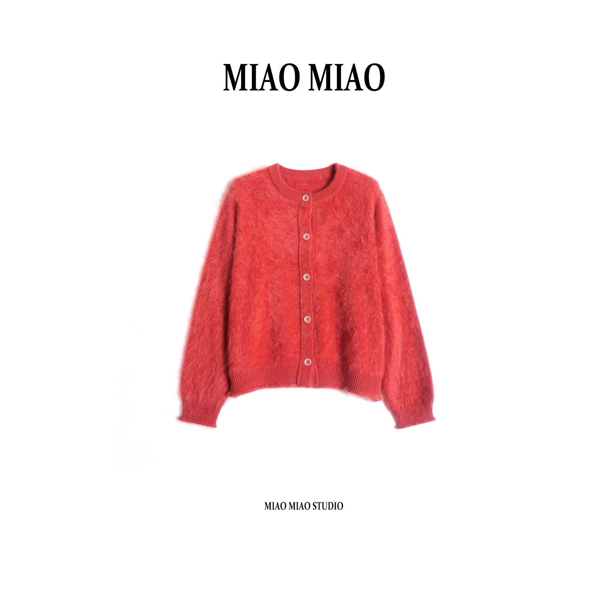 【凛叙】徐淼淼秋冬穿搭330克100%山羊绒时尚简约针织开衫BZ1389