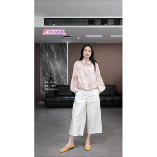 【盛夏】徐淼淼春夏100桑蚕丝色织老机器织手工双宫绸直筒裤K2051