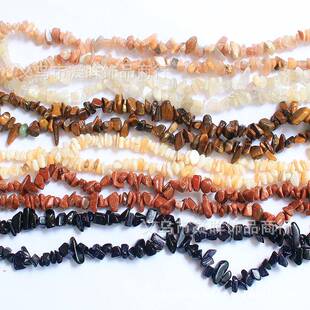 爆款碎石5*8MM虎眼贝壳月光石散珠不规则碎石随形饰品配件